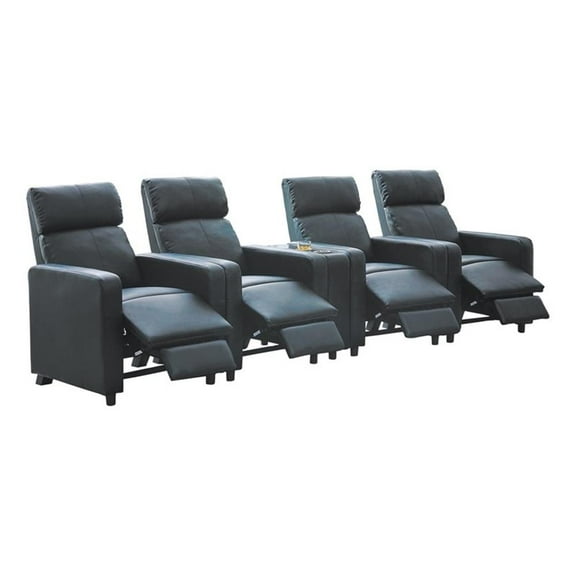 Toohey Upholstered Tufted Recliner Living Room Set Black