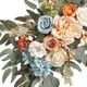 thumbnail image 4 of 2 piezas de guirnalda de flores artificiales, fondo floral, peonía falsa, rústica, hecha a mano, de seda Azul blanco, 4 of 9