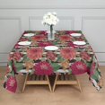 thumbnail image 3 of Pioneer Flower Floral Print Pattern Square Tablecloth,Waterproof Square Table Cover,Wipeable Spillproof Washable Table Cover for Home Kitchen Party Decor 52"x52"(132x132cm), 3 of 6