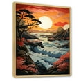 thumbnail image 2 of Designart "Papercut of a Crimson Beach Sunset I" Landscape & Nature Floater Framed Wall Art Print, 2 of 7