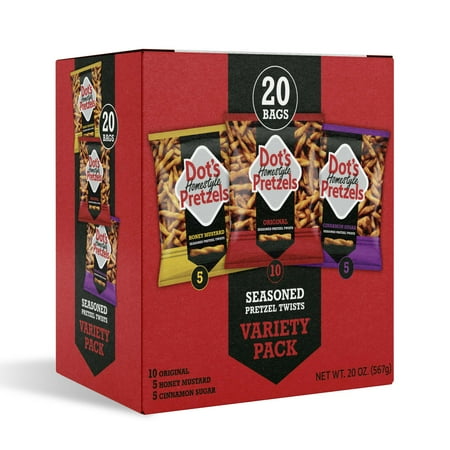 Dot's Pretzels Variety Pack Box, 1 oz, 20 Count