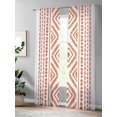 thumbnail image 4 of Sheer Curtains 84 Inches Long 2 Panels Set for Living Room, Orange Boho Semi Sheer Curtains for Windows, Vintage Southwestern Geometric Stripes Voile Window Treatments Rod Pocket Curtain, 4 of 7