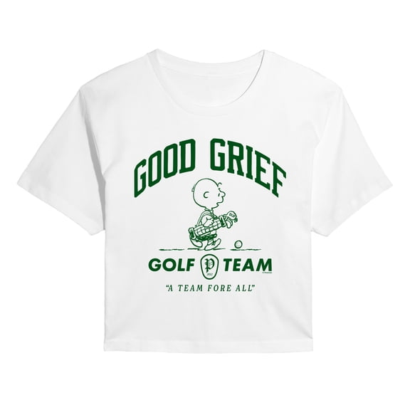 Peanuts - Good Grief Golf Team - Juniors Cropped Graphic T-Shirt