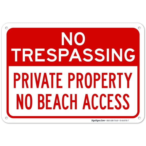 Private Property No Beach Access Sign,