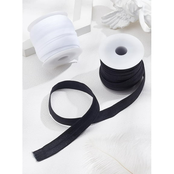 20 Yards 2 Colors Flat Polyester Elastic Cord Elastic Ribbon Elastic Foldover Elastic Stretch Fold Over Elastic Stretch