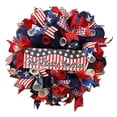 thumbnail image 4 of Mesh Patriotic Front Door Wreath ​4th July Independence Day Wreath America Patriotic Flag Burlap Farmhouse Wreath Memorial Day Americana Wreath Summer Front Door Wreath Window Hanging Decor, 4 of 9