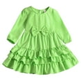 thumbnail image 6 of XEGLSBU Dresses for Girls Size 8-10 Autumn Girls Party Dress Tiered Layered Gown for Celebration with Elegant Flowy Green Size 6-7 Years, 6 of 8