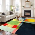 thumbnail image 2 of 5'x8' Area Rugs, Colorful Geometric Indoor Outdoor Area Rug for Living Room Bedroom, Color Block Abstract Contemporary Washable Bathroom Rugs Kitchen Floor Carpet Mats Home Decor Aesthetic, 2 of 8