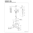thumbnail image 3 of Kingston KB561 Wyndham One-Handle 3-Hole 8" Centerset Kitchen Faucet in Polished Chrome, 3 of 4