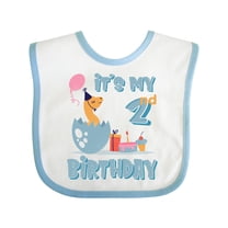 Inktastic Hatching Dinosaur 2nd Birthday Boys or Girls Baby Bib