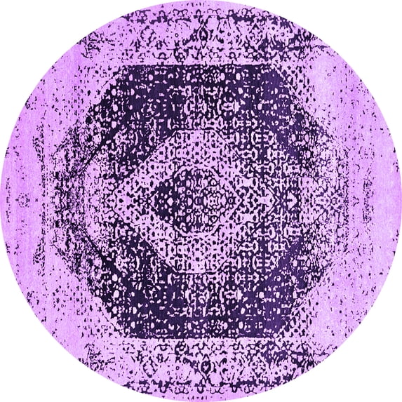 Ahgly Company Indoor Round Persian Purple Bohemian Area Rugs, 4' Round