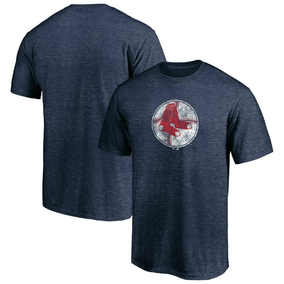 Men's Navy Boston Red Sox Cooperstown Collection True Classics Throwback Logo Tri-Blend T-Shirt