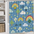 thumbnail image 5 of 4 Pcs Shower Curtain Sets Rainbows And Clouds Shower Curtain And Rugs Shower Curtain Set Girls Room Nursery Playroom Decor Bathroom Decor Sets for Bathtub Decor 72inch X 72inch, 5 of 8