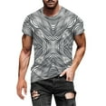 thumbnail image 2 of Honeeladyy Men's Fashion Summer Neckline T-shirt 3D Printing Pattern Short Sleeve men short sleeve t shirts for men, 2 of 5