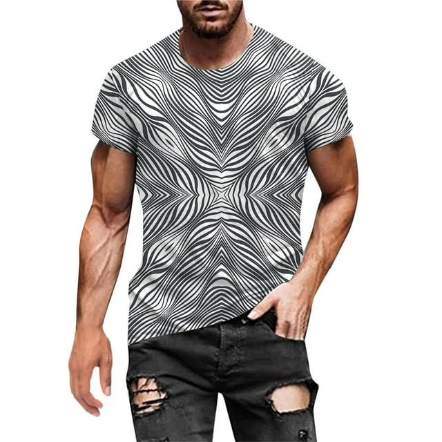 Machine à Imprimer des T-Shirts Mode Homme Été Col T-Shirt Motif Impression 3D Manches Courtes