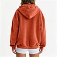 thumbnail image 4 of Sewkxo Womens Velour Zip Up Hoodie Long Sleeve Fall Oversized Hooded Sweatshirt Y2K 2026 Jacket with Pockets,Saffron S, 4 of 6