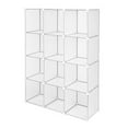 thumbnail image 3 of MINKUROW 12 Cube Storage Organizer,DIY Closet Shelf,Plastic Clothes Organizer,Modular Bookcase,13.8 x 13.8 x 13.8 in Cubes,White, 3 of 5