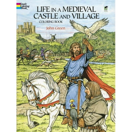 Dover History Coloring Book: Life in a Medieval Castle and Village Coloring Book (Paperback)