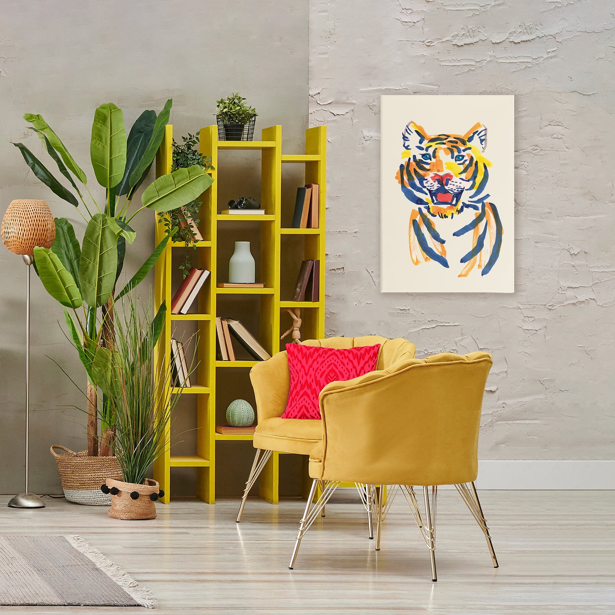 Tiger Roar Watercolor Canvas Wall Art, design by Karolina Sato