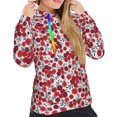 thumbnail image 5 of Yiaed Red Hawthorn Print Womens Casual Hoodies Crew Neck Long Sleeve Sweatshirts With Pocket Pullover Tops Women's Hooded Sweatshirt-Medium, 5 of 5