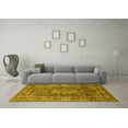 thumbnail image 3 of Ahgly Company Machine Washable Indoor Square Medallion Yellow Traditional Area Rugs, 7' Square, 3 of 4