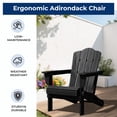 thumbnail image 5 of FUNDAZE HDPE Adirondack Chair, Foldable Weather-resistant Outdoor Chair for Patio, Poolside, Garden, Yard, Black, 5 of 8