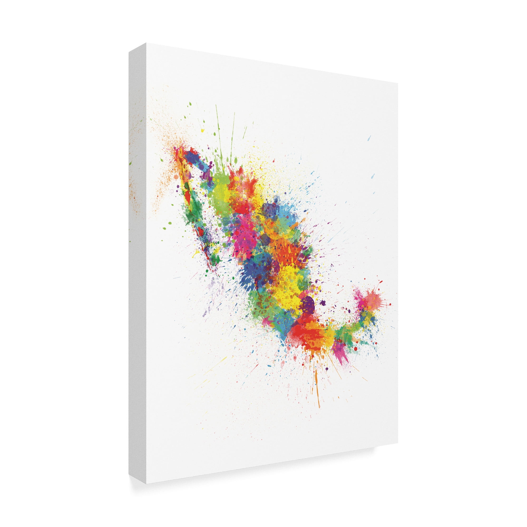 Trademark Fine Art 'Mexico Paint Splashes Map' Canvas Art by Michael Tompsett