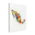 thumbnail image 2 of Trademark Fine Art 'Mexico Paint Splashes Map' Canvas Art by Michael Tompsett, 2 of 4