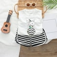 thumbnail image 2 of Toddler Boys Outfits Summer New Short Sleeved Cute Cartoon Pattern T Shirt + Striped Shorts Fashion Sets Clothing Sets for Boys Size 6-12 Months, 2 of 4