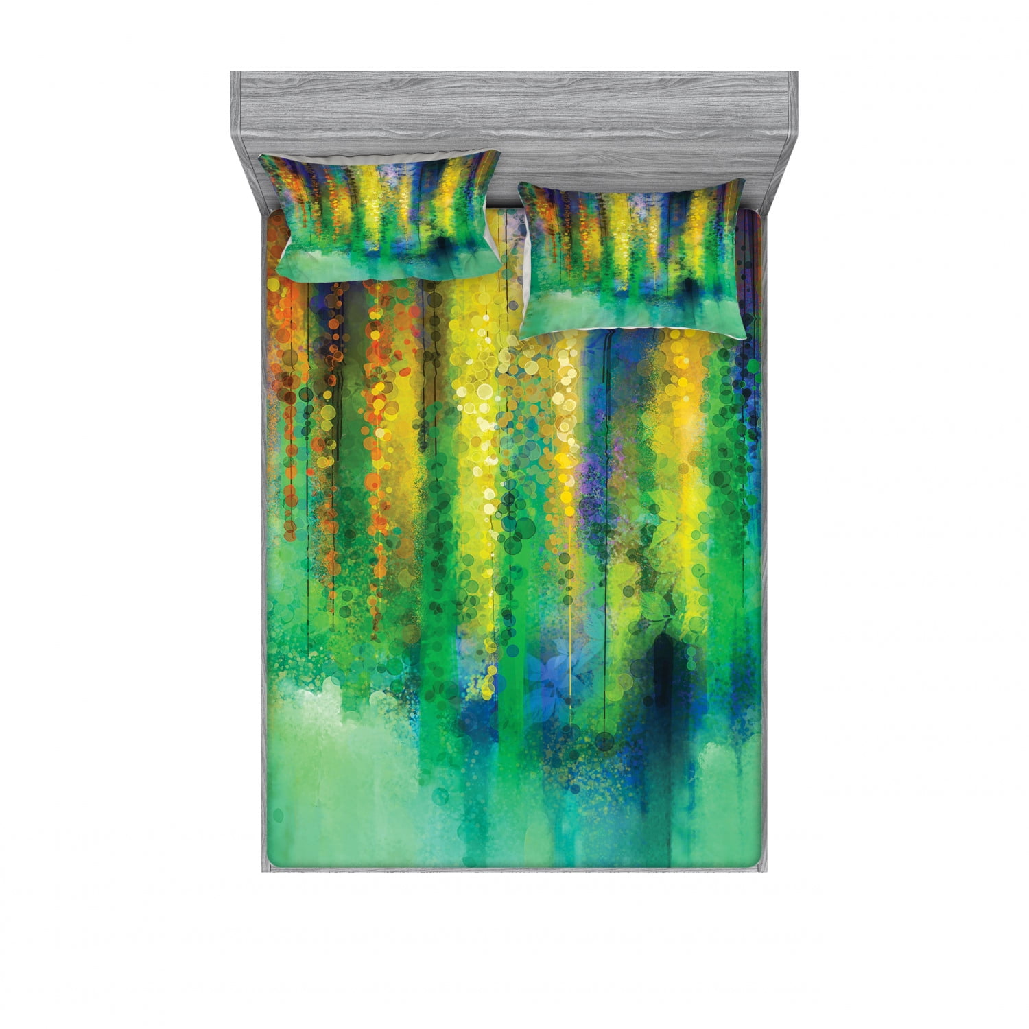 Watercolor Flower Bedding Set with Sheet & Covers, Abstract Style