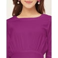 thumbnail image 5 of Moomaya Solid Rayon Long Sleeve Fit & Flare Dress - Round Neck Casual Dress, 5 of 9