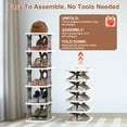 thumbnail image 2 of 6 Tier Foldable Shoe Rack Vertical Shoe Organizer Narrow Shoe Rack for Small Spaces Space Saving Free Standing for Corner Entryway Hallway Bedroom, 2 of 8