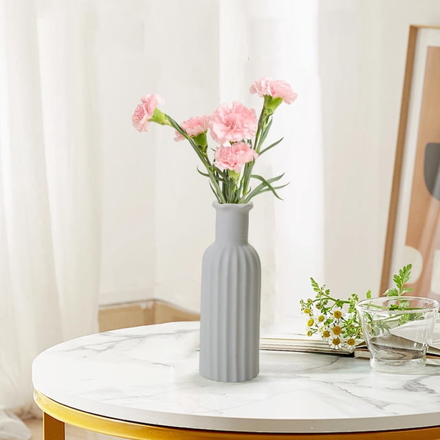 Jarrón decorativo de flores verdes para la decoración del hogar, jarrón de diseño moderno y elegante para flores frescas o secas, centro de mesa para bodas, exhibición de estanterías, sala de estar