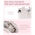 thumbnail image 5 of Puffer Tote Bag for Women, Shoulder Bag Handbag with Cup Holder & 15.6" Laptop Compartment & Trolley Sleeve for Travel, Work, Nurse, Lightweight, 20L, 5 of 6