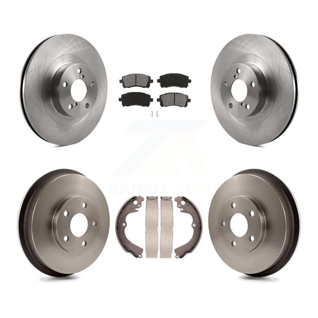 Transit Auto Front Rear Disc Brake Rotors Semi-Metallic Pads and Drum Kit for Car Subaru Impreza WRX K8S-103208