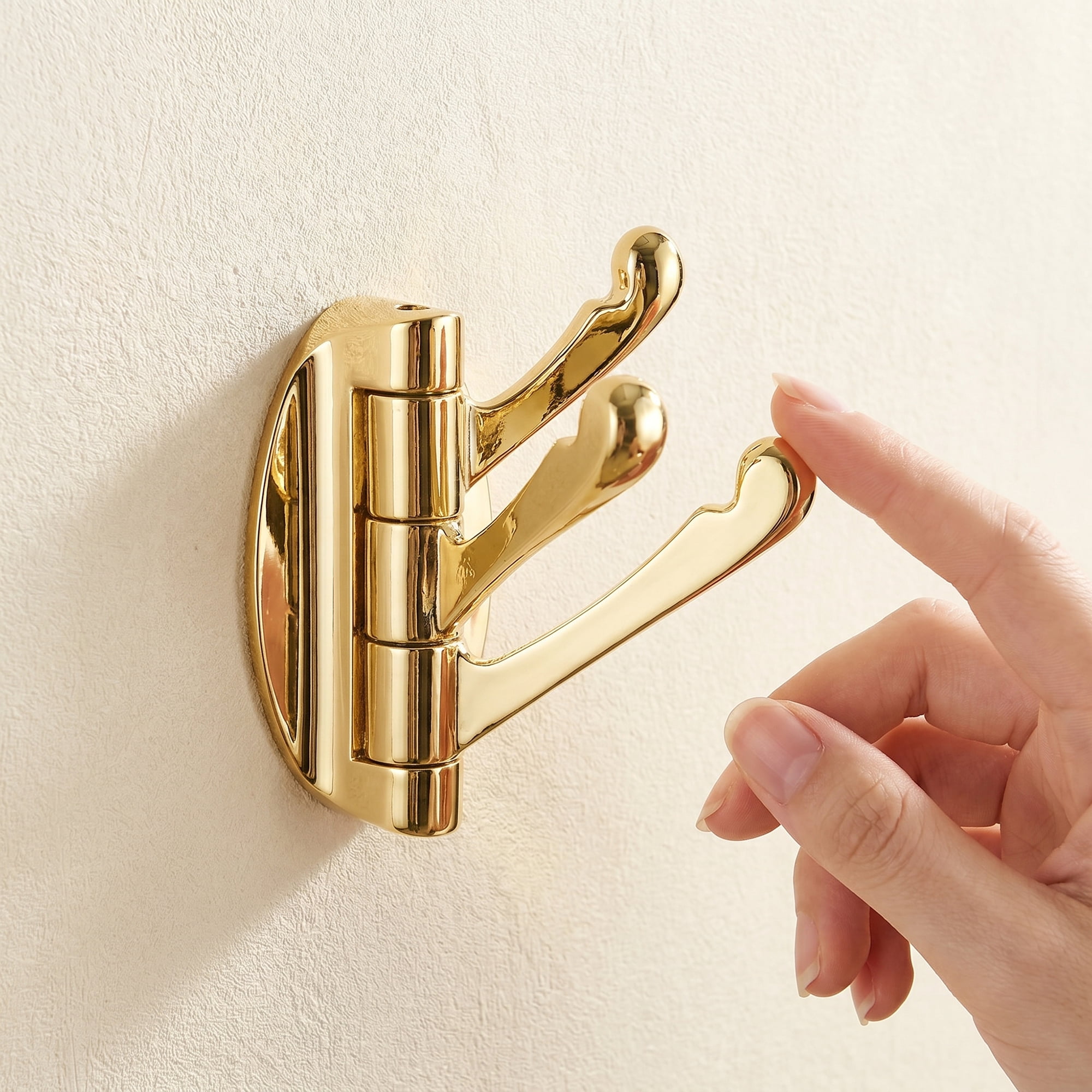 Unique Bargains 2Pcs Utility Hooks Metal Durable Hooks Gold