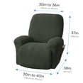 thumbnail image 4 of Mainstays Recliner Pixel Stretch Fabric Slipcover, Gray, 4-Piece, 4 of 7