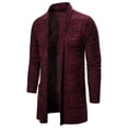 thumbnail image 4 of WREESH Fashion Cardigan Men's Casual Top Round Knit Sweater Casual Top Long Sleeved Jacket Coat Wine, 4 of 8