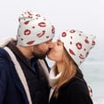 thumbnail image 5 of Pofeuu Lips Kiss Print Beanie Hat for Men Women Knit Winter Hat Warm Cuffed Skull Beanie Slouchy Soft Unisex, 5 of 6