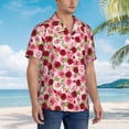 thumbnail image 2 of Lsque Rose Flowers pattern Hawaiian Shirt for Men, Unisex Summer Beach Casual Short Sleeve Button Down Shirts-Small, 2 of 9