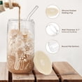 thumbnail image 4 of Vaso de Vidrio SANDJEST Mushroom 16oz con Tapa de Acrílico y Popote, 4 of 8