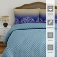 thumbnail image 3 of 100% Cotton Bedsheet Set For Double Bed - 108 X 108 Inches, Blue | 1 Double Bed Sheet & 2 Pillow Covers - Gift For Weddings Or Birthdays King Size, 3 of 4