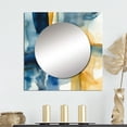 thumbnail image 1 of Designart "Fusion of Blue and Gold V" Fractals Square Mirror Wall Decor Transitional - Large Blue Square Bathroom Mirror - Square Printed Wall Mirror Art, 1 of 5