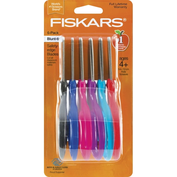 Fiskars 5" Kids Scissors BluntTip, 6 pack