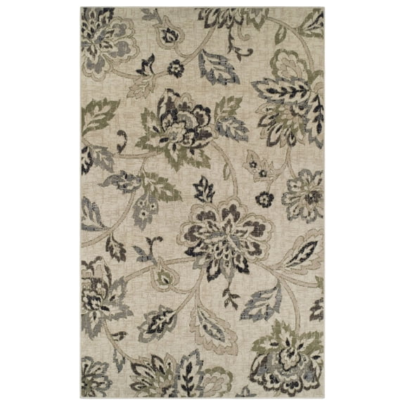 Jacobean Contemporary Floral Indoor Area Rug by Blue Nile Nills - 5' x 8', Multi-Color