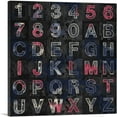 thumbnail image 1 of ARTCANVAS Cool Black Blue Red And White Square Alphabet Canvas Art Print - Size: 18" x 18" (0.75" Deep), 1 of 9