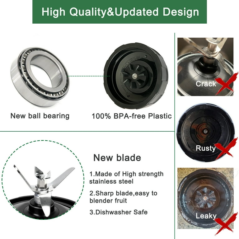  Replacement Parts For Ninja Blender - 7 fins Blender Blade Plus  Two Replacement Blender Cups For Nutri Ninja Auto iQ BL682-30 BL642-30  BL450-30 BL482-30 BL687CO-30 ect : Home & Kitchen
