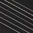 thumbnail image 3 of Amberta Solid 925 Sterling Silver Chain for Women Men | Super Thin Dainty & Sturdy Box Curb Singapore Beaded Snake Paperclip Necklace Delicate 16/18/20/22/24 inch: 22 inch Box Chain Necklace, 3 of 6