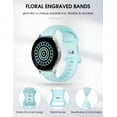 thumbnail image 5 of Wearlizer Floral Engraved Silicone Band 20mm Compatible with Samsung Galaxy Watch 7/FE/6/5/4 Band 40mm 44mm/Watch 3 41mm/Active 2 Watch Bands 40mm 44mm/Watch 4 Classic 42mm 46mm, Soft Sport Strap for Women, 5 of 6