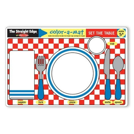 Melissa & Doug Set The Table Color-A-Mat Puzzle (6 Pieces ...